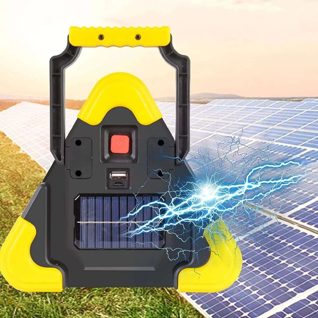 Lampe d'urgence LED 2-en-1 avec panneau solaire portable