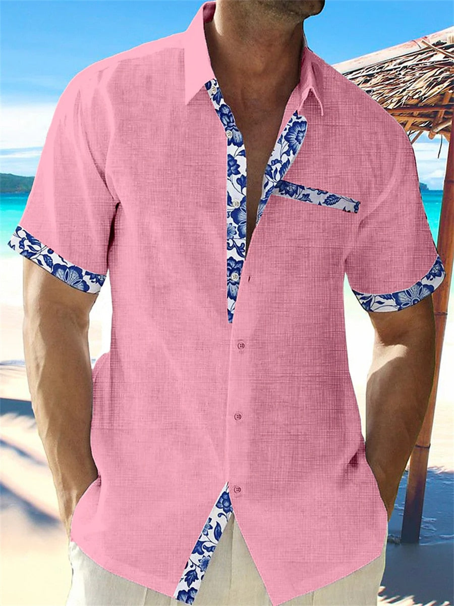 "Chemise en lin Zephyr pour homme, légère et élégante, parfait pour l'été, tissu respirant avec coupe décontractée."