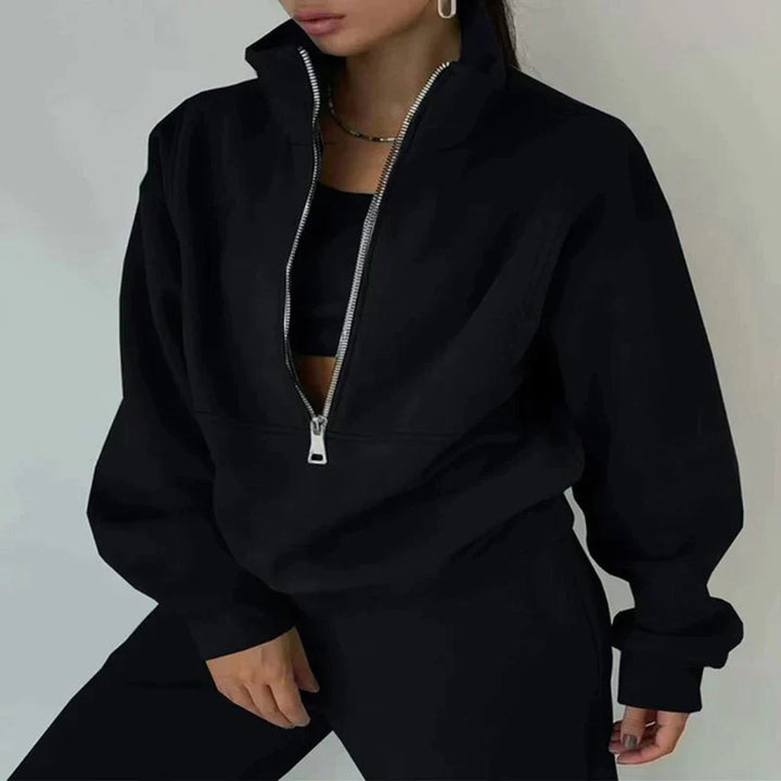 Ensemble survêtement polaire femme : sweat zippé & pantalon.  Confortable et stylé.