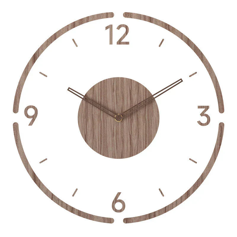 Horloge murale bois style scandinave, design épuré, silencieuse, minimaliste, idéale pour décoration intérieure moderne.