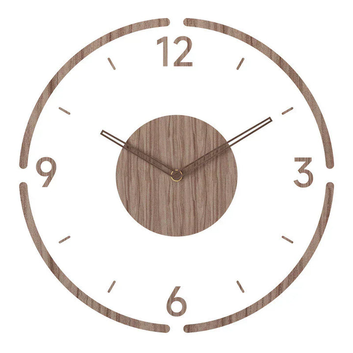 Horloge murale bois style scandinave, design épuré, silencieuse, minimaliste, idéale pour décoration intérieure moderne.
