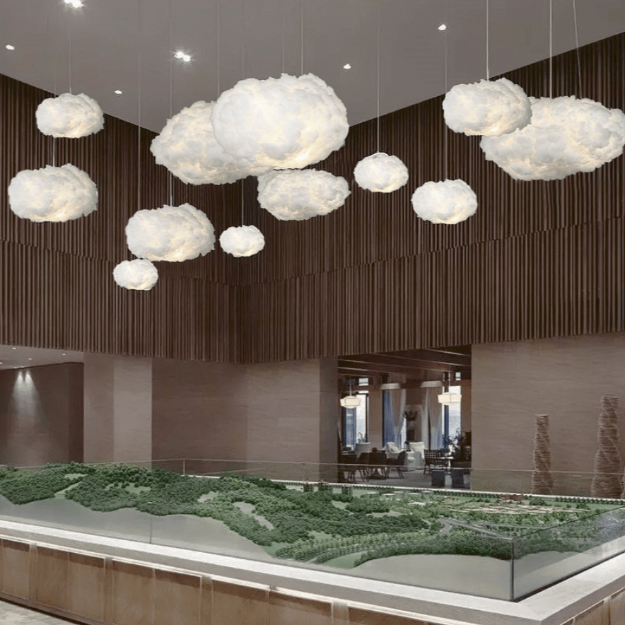 Lampe nuage décorative, éclairage doux pour chambre.  Design moderne et apaisant.