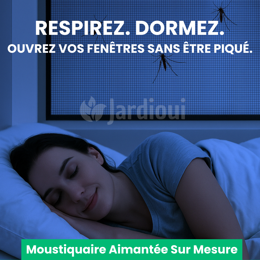 Moustiquaire magnétique sur-mesure, installation facile. Protection anti-moustiques efficace.  Maille fine, design élégant.