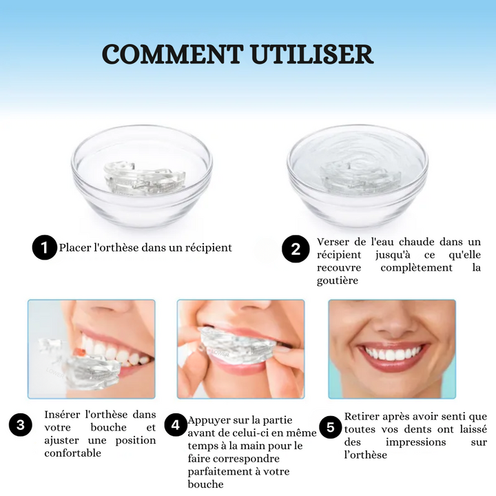 "Orthèse Anti-Ronflement : Gouttière ergonomique en silicone souple, améliore le sommeil et réduit le ronflement."