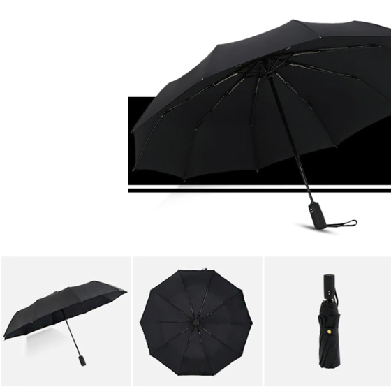 Parapluie pliable anti-vent robuste. Protection optimale contre la pluie et le vent fort. Design élégant et compact.