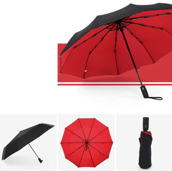 Parapluie pliable anti-vent robuste. Protection optimale contre la pluie et le vent fort. Design élégant et compact.