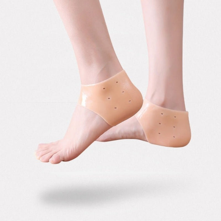 Protège-talon en silicone, transparent et flexible, pour confort et soulagement des douleurs, adapté à toutes chaussures.