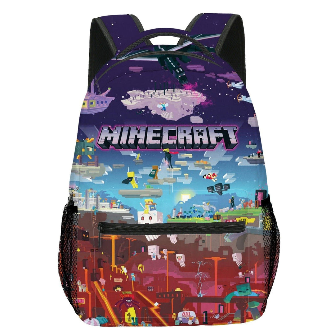 Sac à dos enfant, motifs Minecraft.  Design ludique, compartiments multiples, bretelles réglables.  Parfait pour l'école.