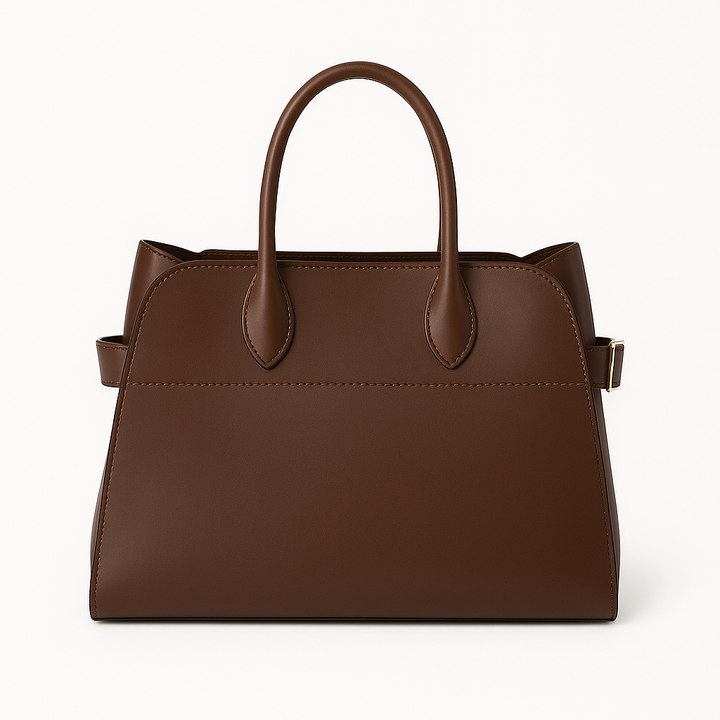 "Sac à main NOXA design minimaliste en cuir, vue avant, couleur noire; chic et structuré pour un style urbain et élégant."