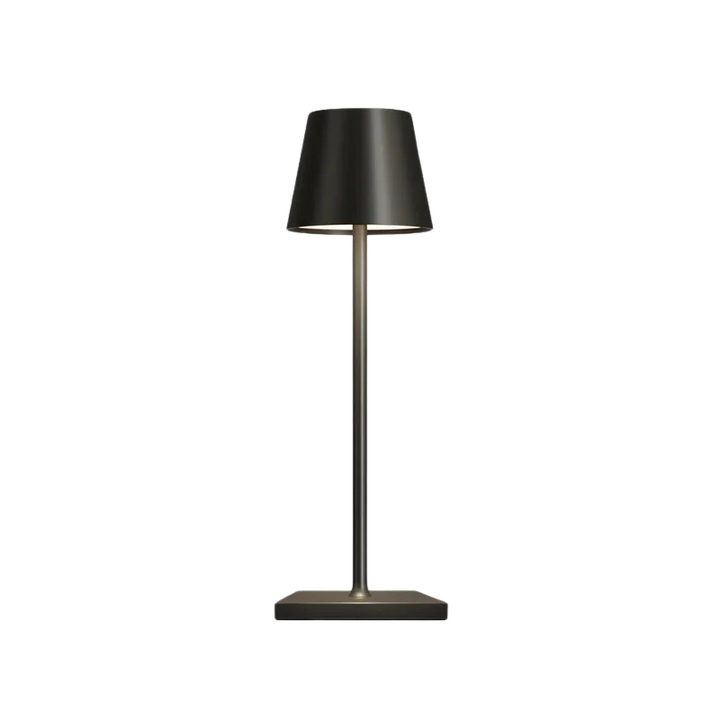 Lampe LED sans fil, rechargeable, contrôle tactile, design minimaliste pour intérieur moderne.