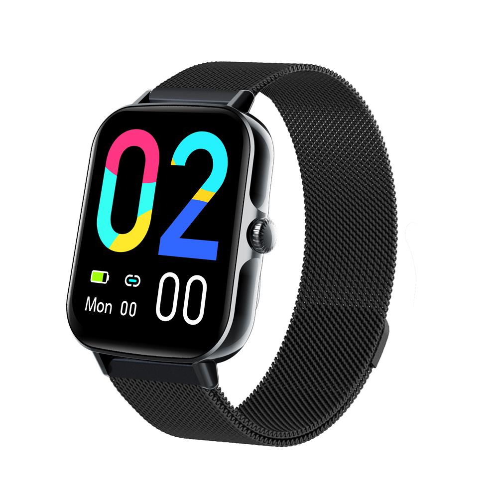 Smartwatch étanche sport, avec suivi cardiaque, O2 et surveillance du sommeil.