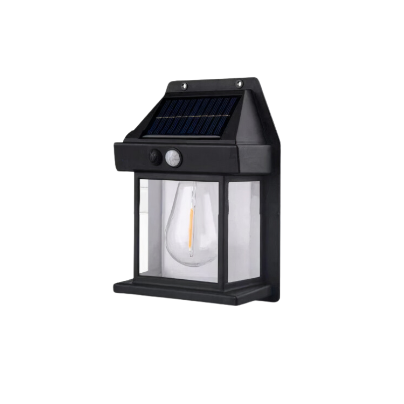 Applique murale LED solaire autonome pour jardin, technologie économe en énergie et design élégant.