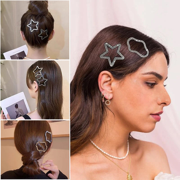 Barrettes de pinces à cheveux en strass (4 pièces)