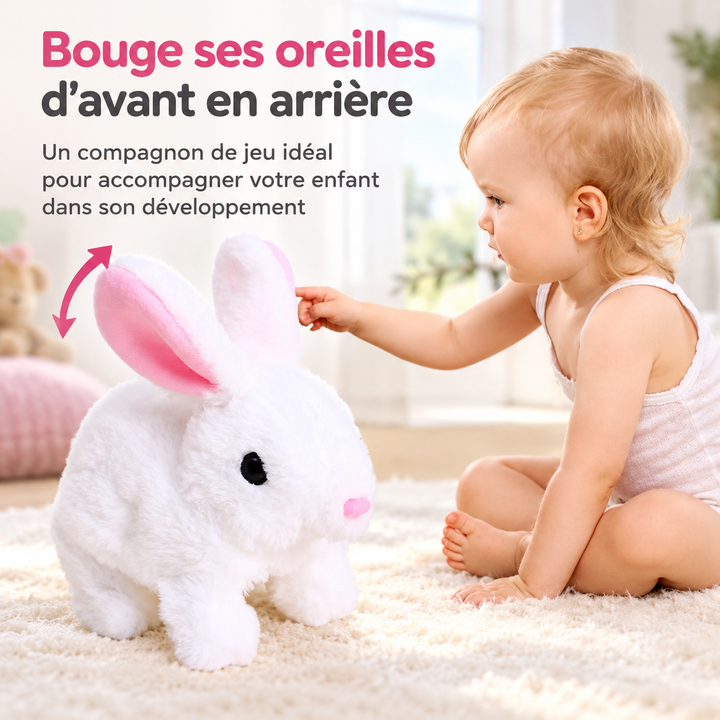 Jouet Lapin en Peluche Interactif pour Enfants - Mouvements Réalistes
