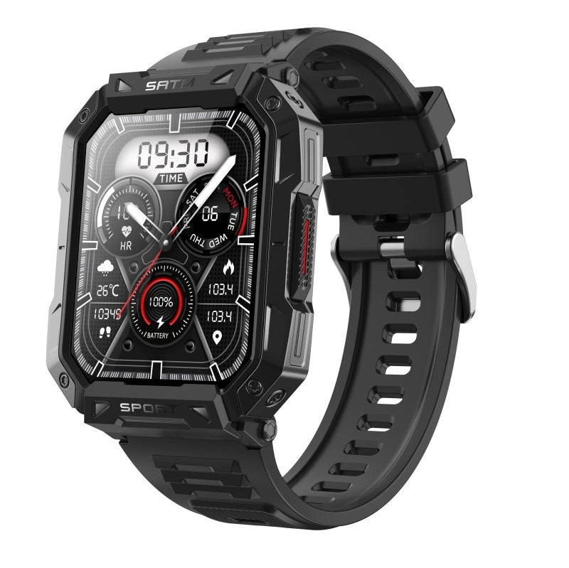 Smartwatch unisexe étanche, appels Bluetooth, assistant vocal, suivi de la tension.