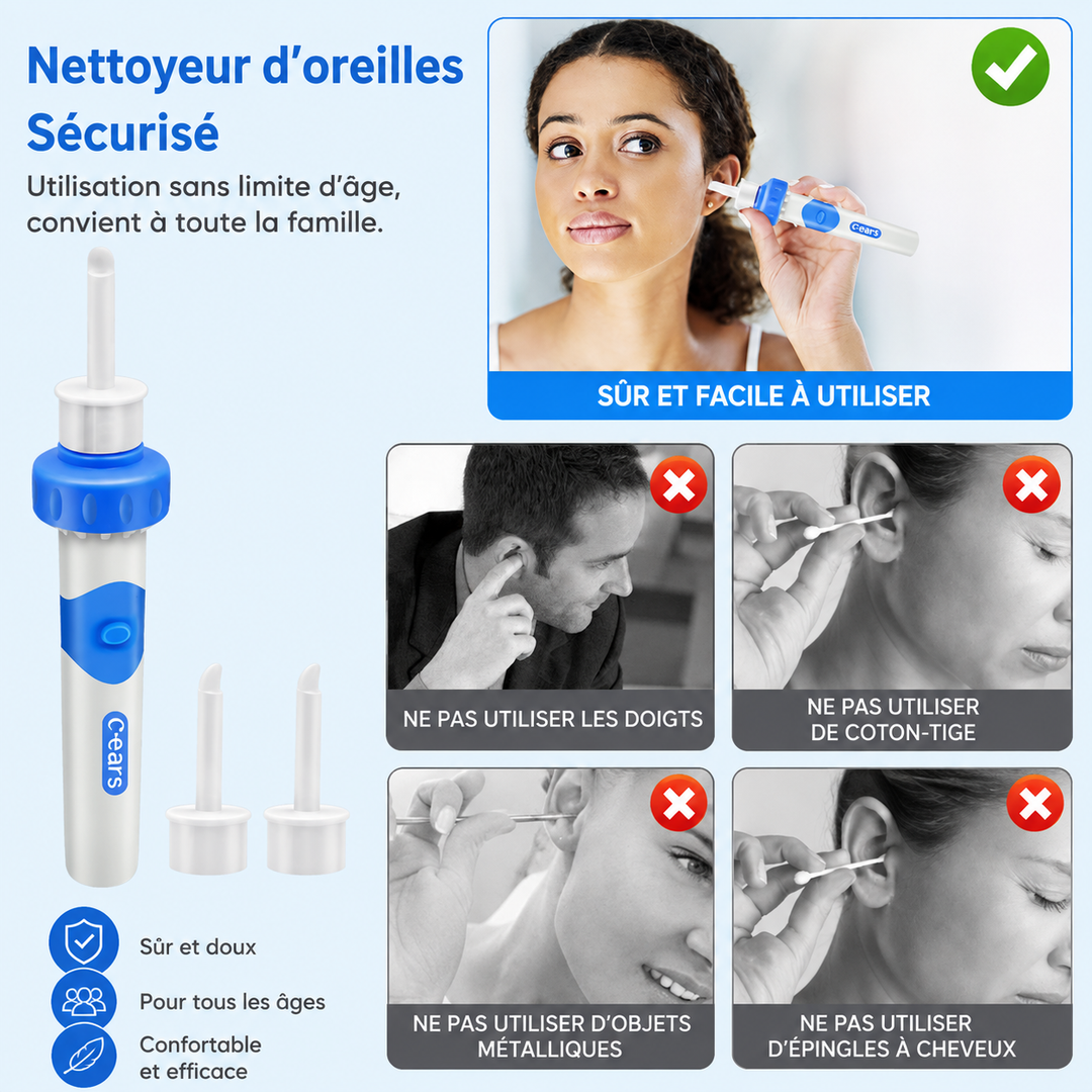 Aspirateur Oreilles - Nettoyage Sécurisé et Efficace
