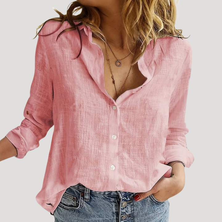 Chemise femme confortable et légère, coupe fluide à manches longues. Idéale pour un look printanier/estival.