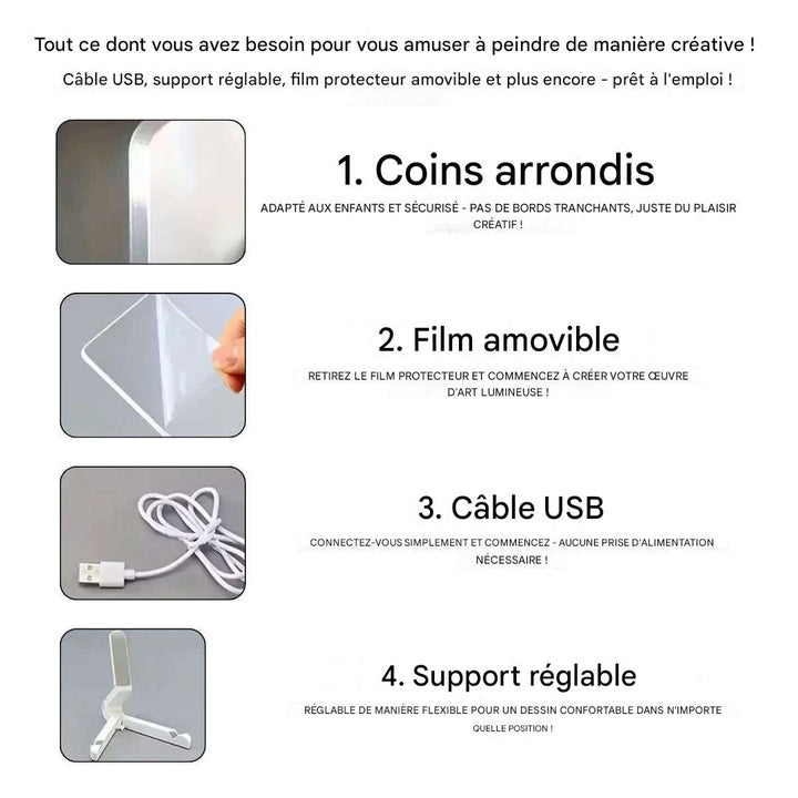✨ Kiddli - Planche à dessin LED pour une créativité lumineuse