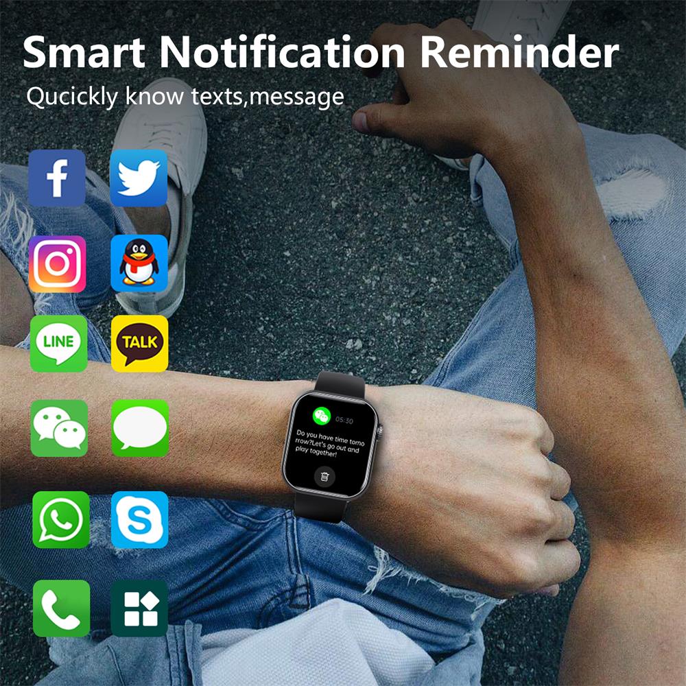 Technologie portable étanche pour sport, suivi cardiaque, O2, sommeil et appels.
