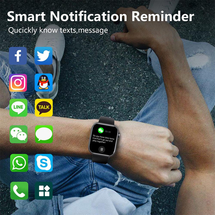 Technologie portable étanche pour sport, suivi cardiaque, O2, sommeil et appels.