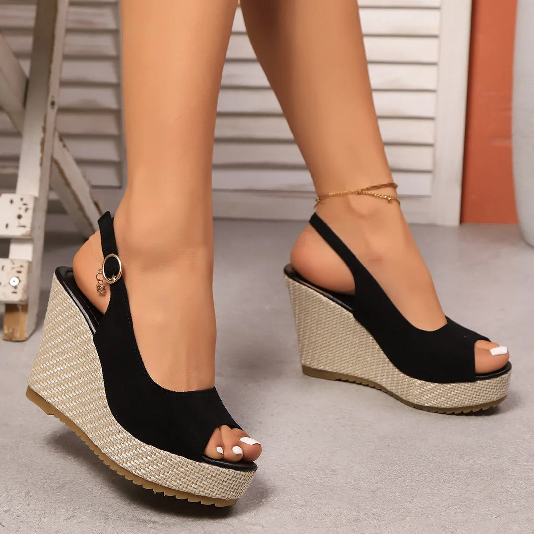 Audrey - Sandales à Talon Noires Élégantes pour Femmes