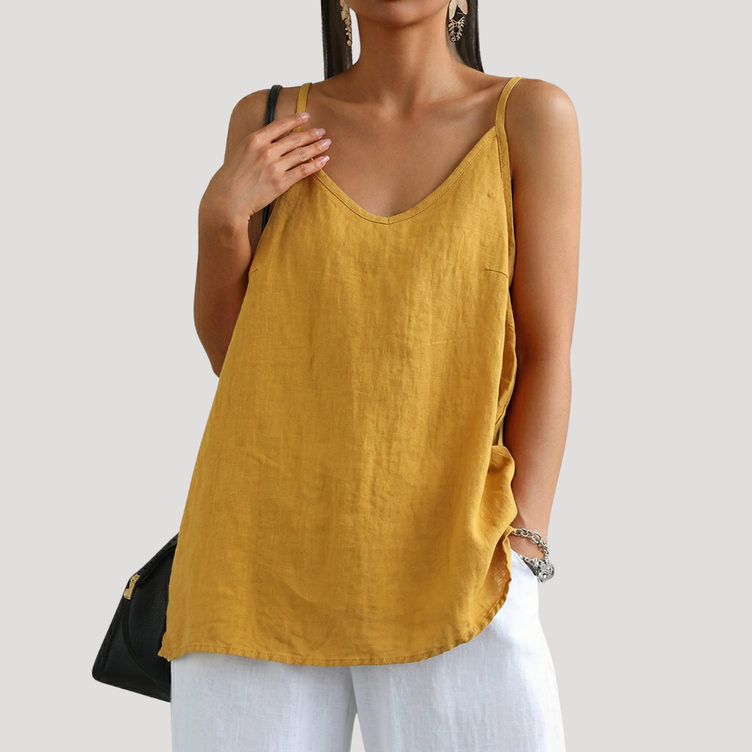 Débardeur caraco femme fluide, léger et confortable. Idéal pour un look estival décontracté et chic.