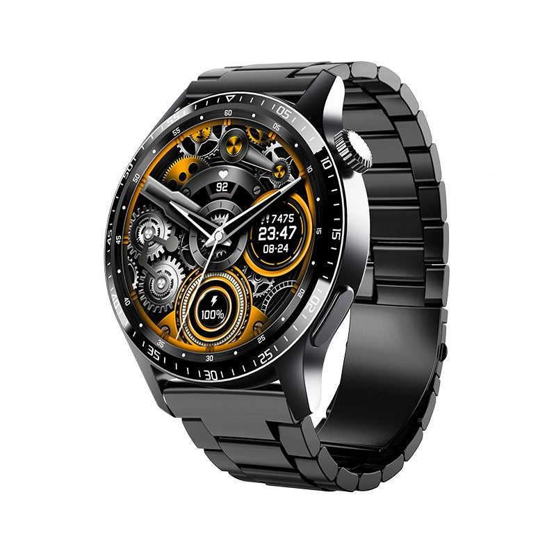 Smartwatch étanche multisports, suivi cardiaque, O2, sommeil, assistant vocal.