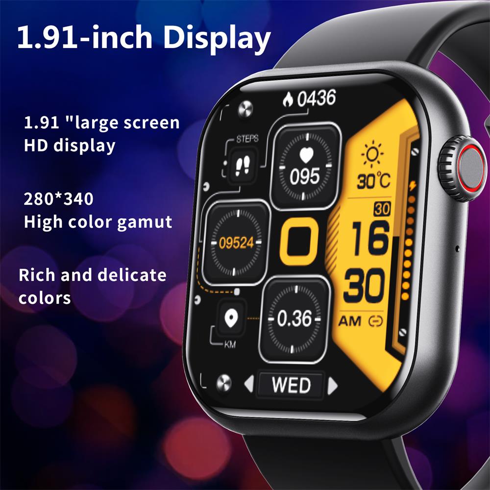 Smartwatch étanche pour homme/femme, fréquence cardiaque, O2, sommeil et appels Bluetooth.