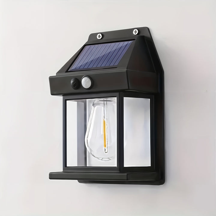 Applique murale LED solaire moderne pour éclairage extérieur de jardin et allée.