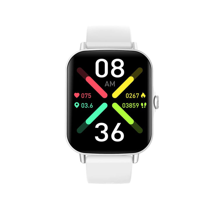 Smartwatch étanche, appels Bluetooth, assistant vocal, suivi cardiaque et sommeil.
