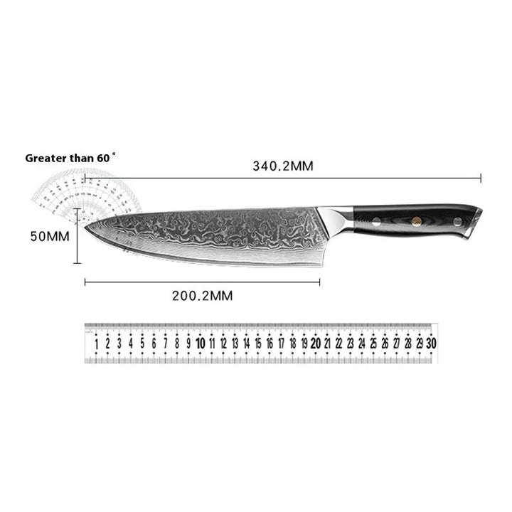 Couteau Chef Japonais Damas 8" - Précision & Élégance