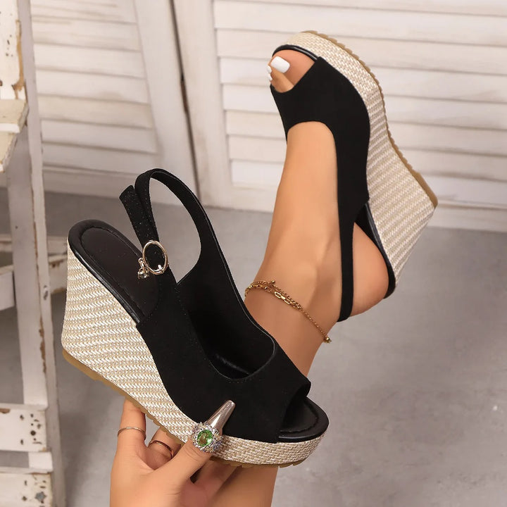 Audrey - Sandales à Talon Noires Élégantes pour Femmes