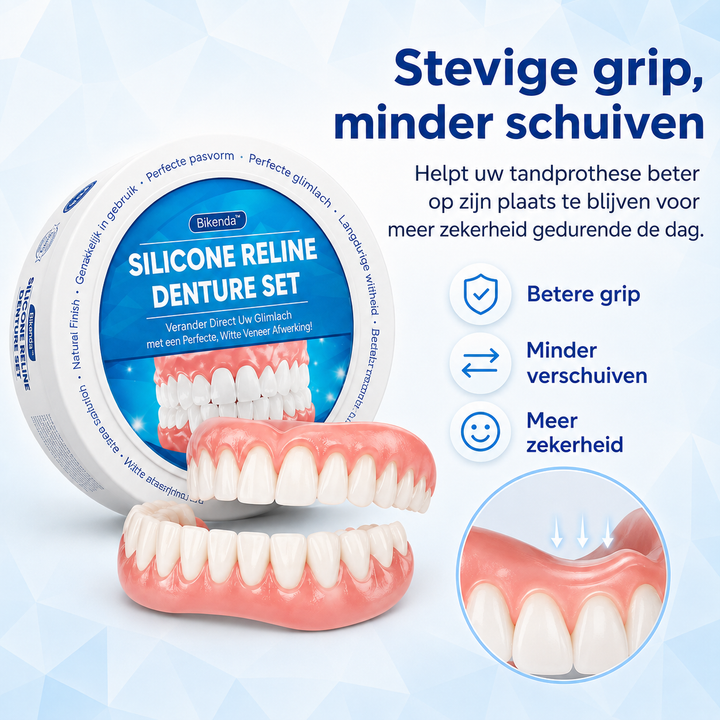 Kit de prothèse dentaire amovible, conçu pour un ajustement parfait et un sourire éclatant.