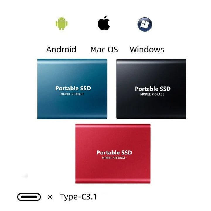 Externe tragbare SSD 1To/4To - PC, Mac, Android