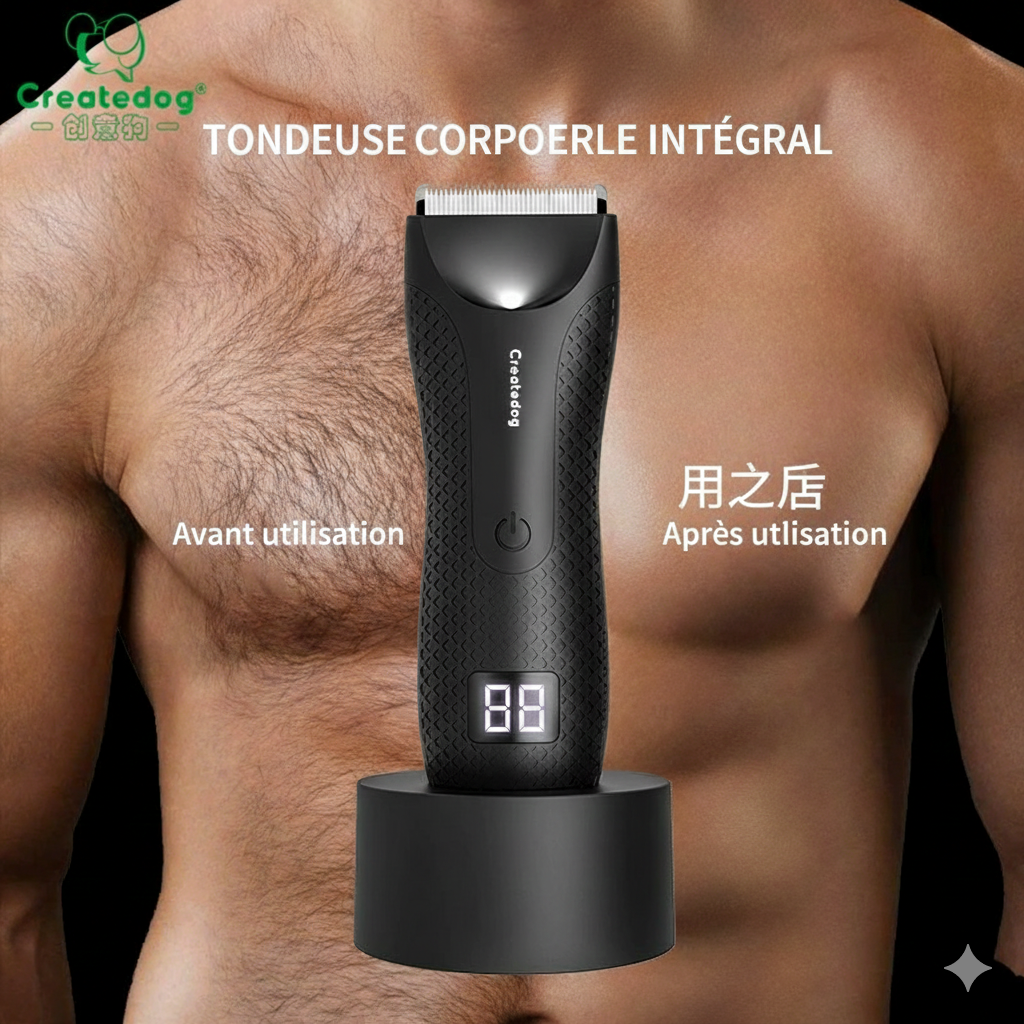 Tondeuse Corps Étanche pour Hommes - Précision & Ergonomie