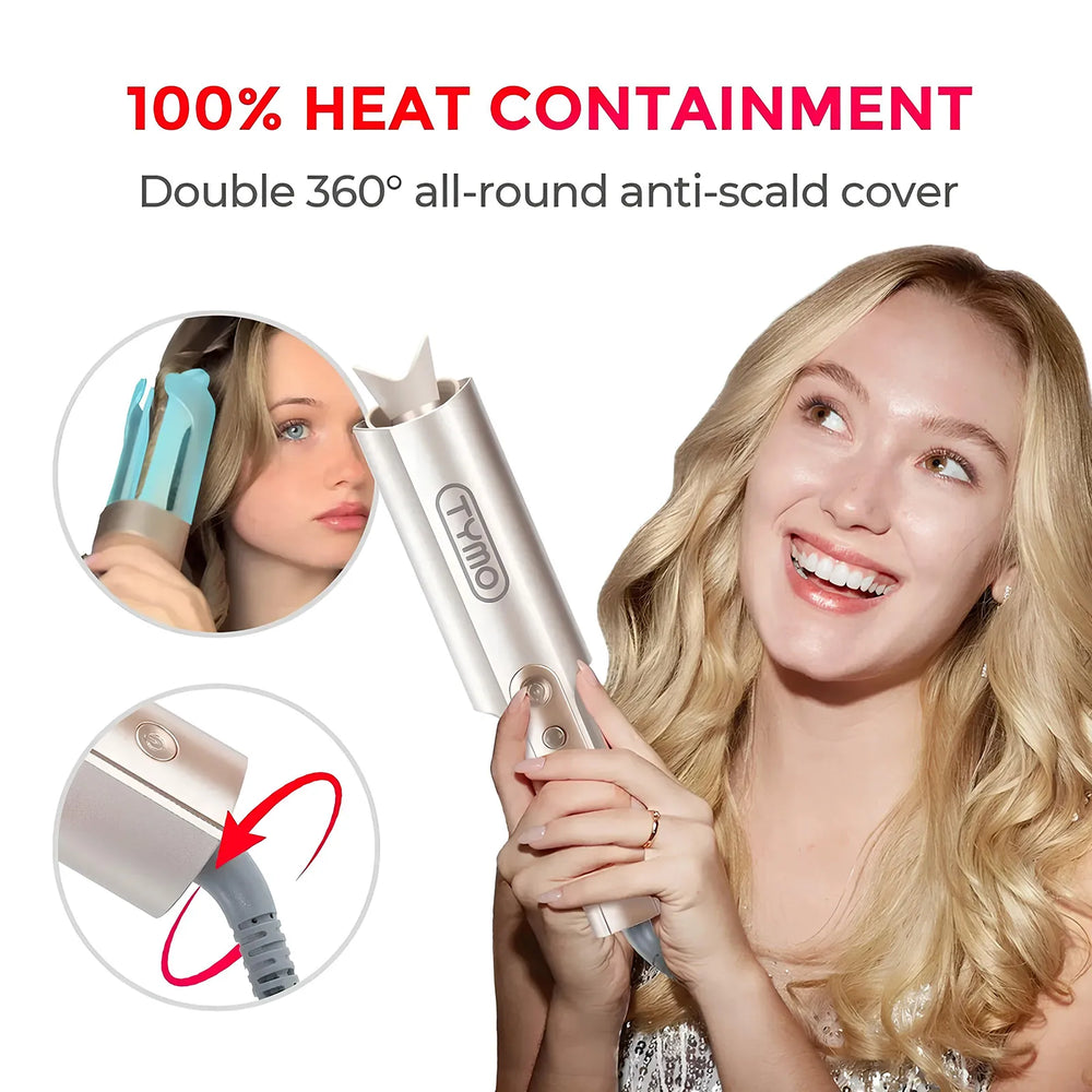 Boucleur automatique avec technologie ions négatifs. Créez des boucles glamour, anti-frisottis, longue durée.