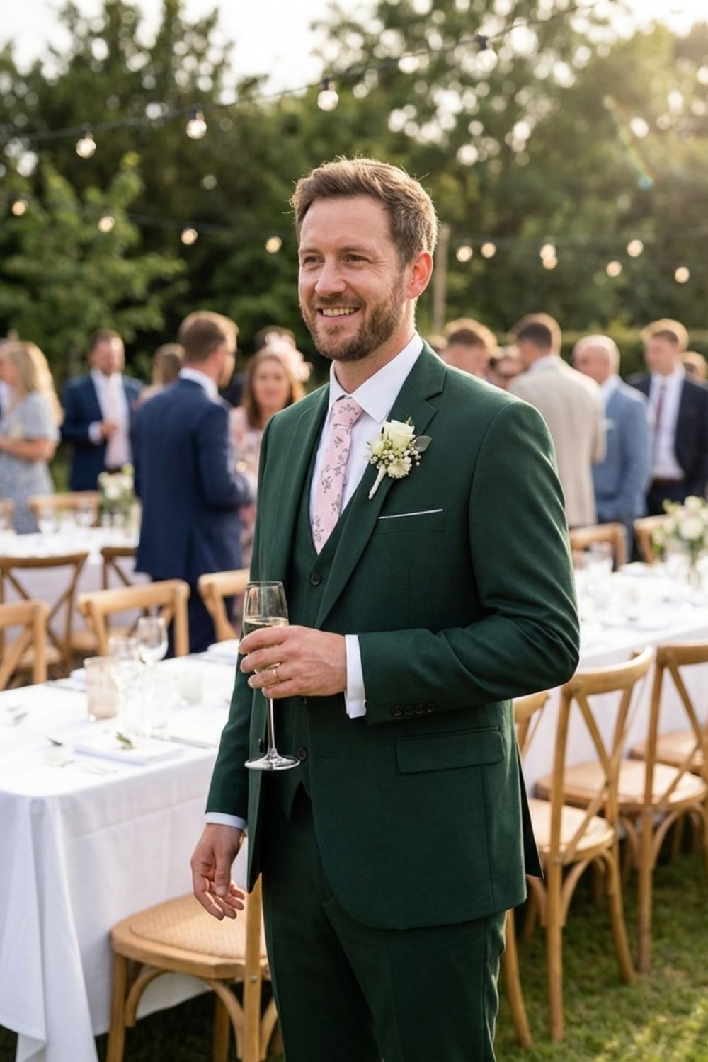 Costume homme 3 pièces élégant avec gilet, idéal pour mariage et affaires formelles.