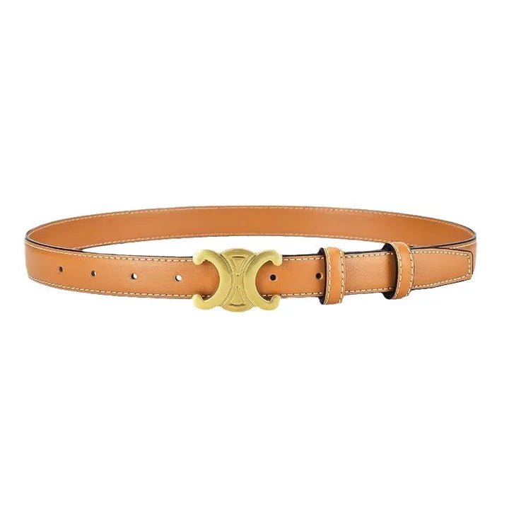 Ceinture femme tendance, boucle dorée, pour sublimer vos tenues avec élégance.
