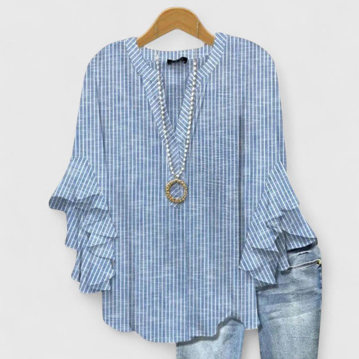 Élégante blouse fleurie pour femmes, confortable, style décontracté chic, parfaite au quotidien.