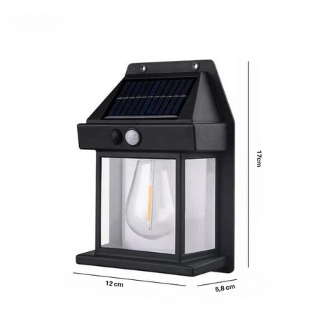 Applique murale LED solaire écologique et moderne, idéale pour éclairage extérieur de jardin et allée sans fil.