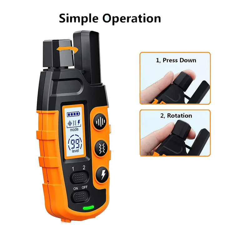 Collier Dressage Chien 1000m: Étanche, Rechargeable