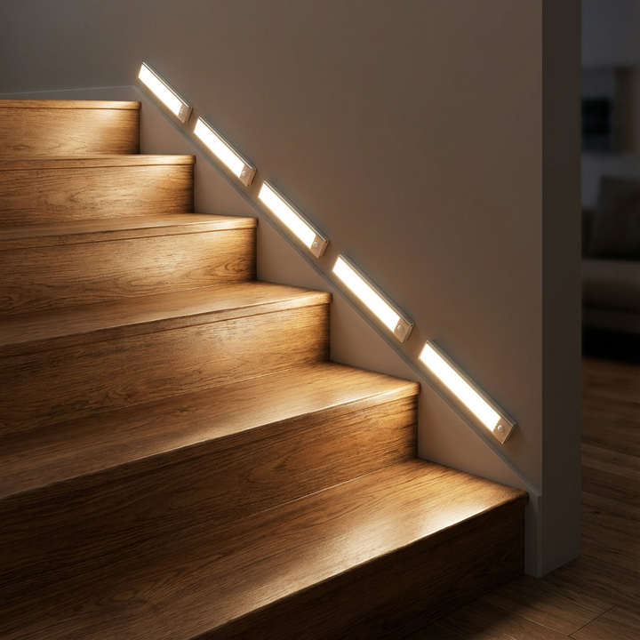 Éclairage LED sans fil rechargeable USB-C, offrant une lumière pratique et une installation facile.