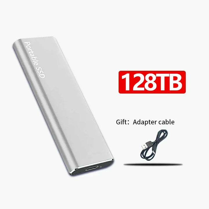 Disque dur portable SSD compact, parfait pour le stockage de données en déplacement.