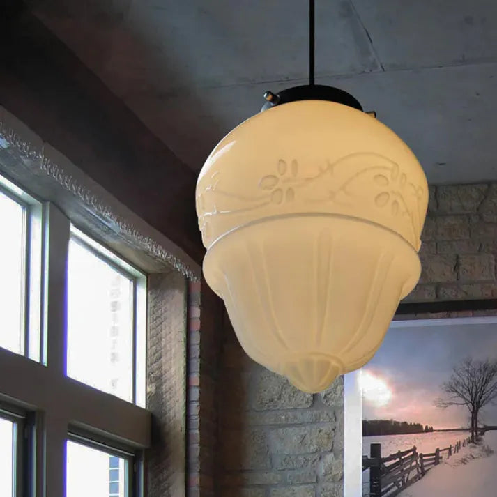 Suspension Vintage Géométrique Blanc Mat