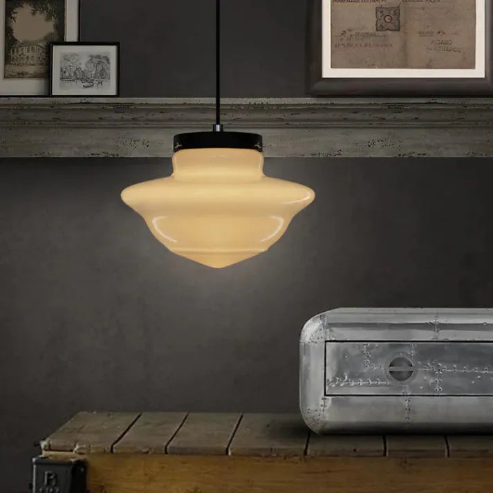 Suspension Vintage Géométrique Blanc Mat