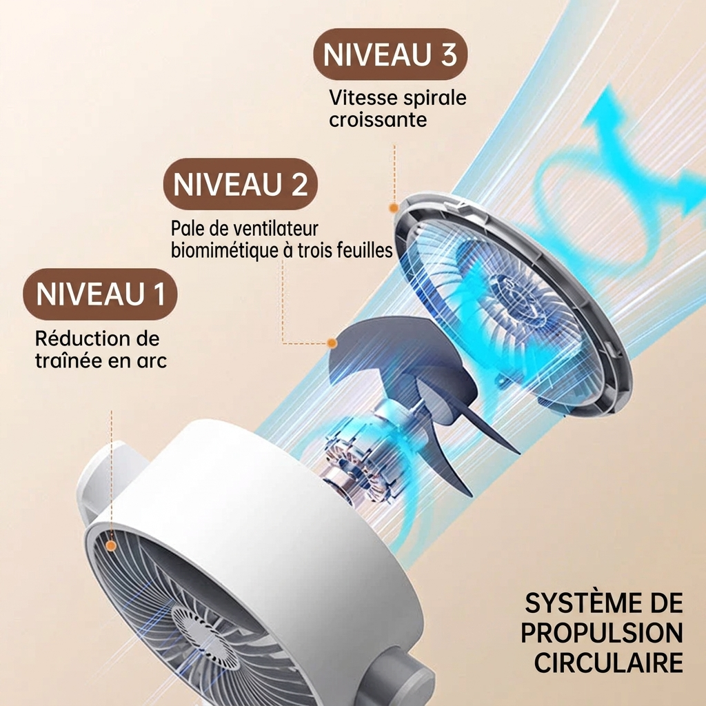 Ventilateur silencieux sur pied, parfait pour apporter confort et fraîcheur à votre espace.