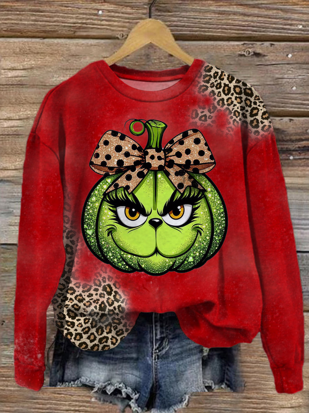 Leopard Funny Christmas Long Sleeve Top