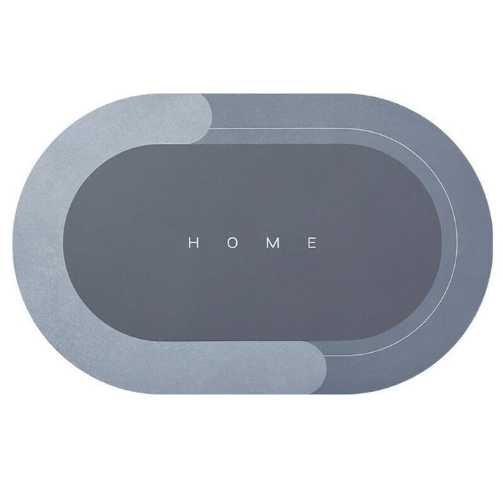 Absorbent, quick-drying bath mat.  Non-slip oval design for a safe, elegant bathroom.