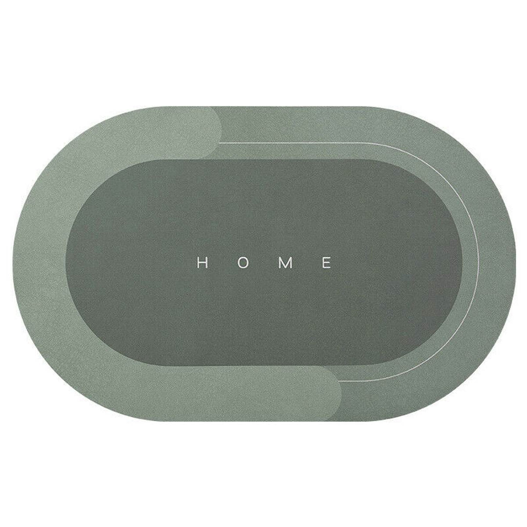 Absorbent, quick-drying bath mat.  Non-slip oval design for a safe, elegant bathroom.