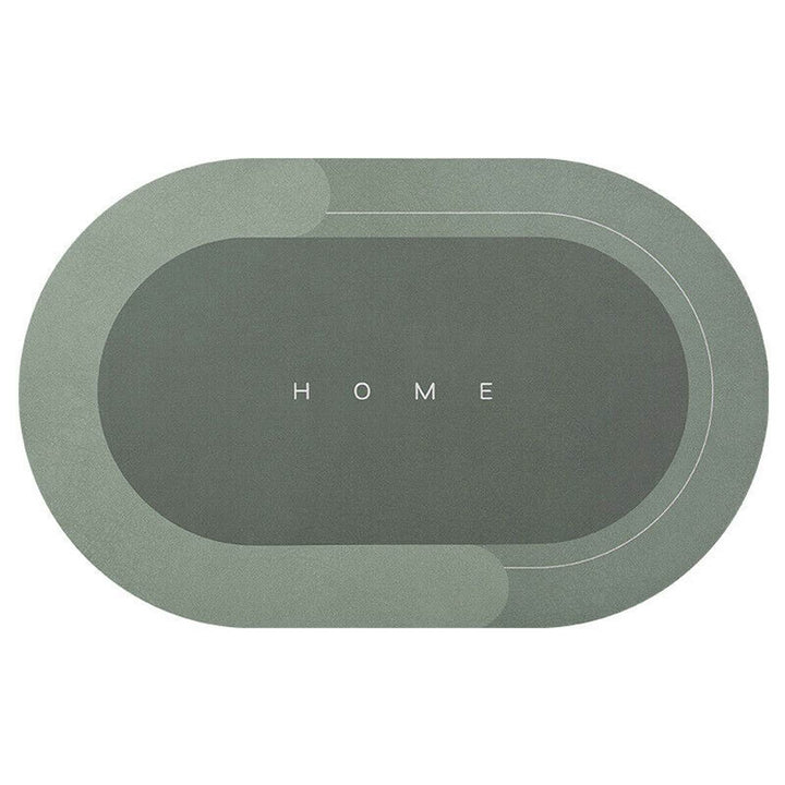 Absorbent, quick-drying bath mat.  Non-slip oval design for a safe, elegant bathroom.